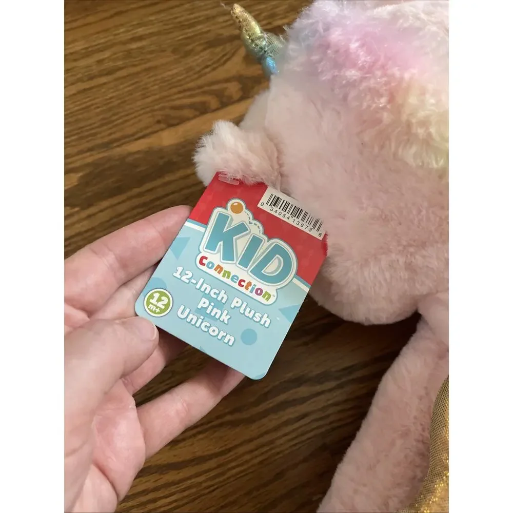 Kid Connection Pink Unicorn Pegasus Soft Plush Stuffed Animal Toy 12 Inch NEW